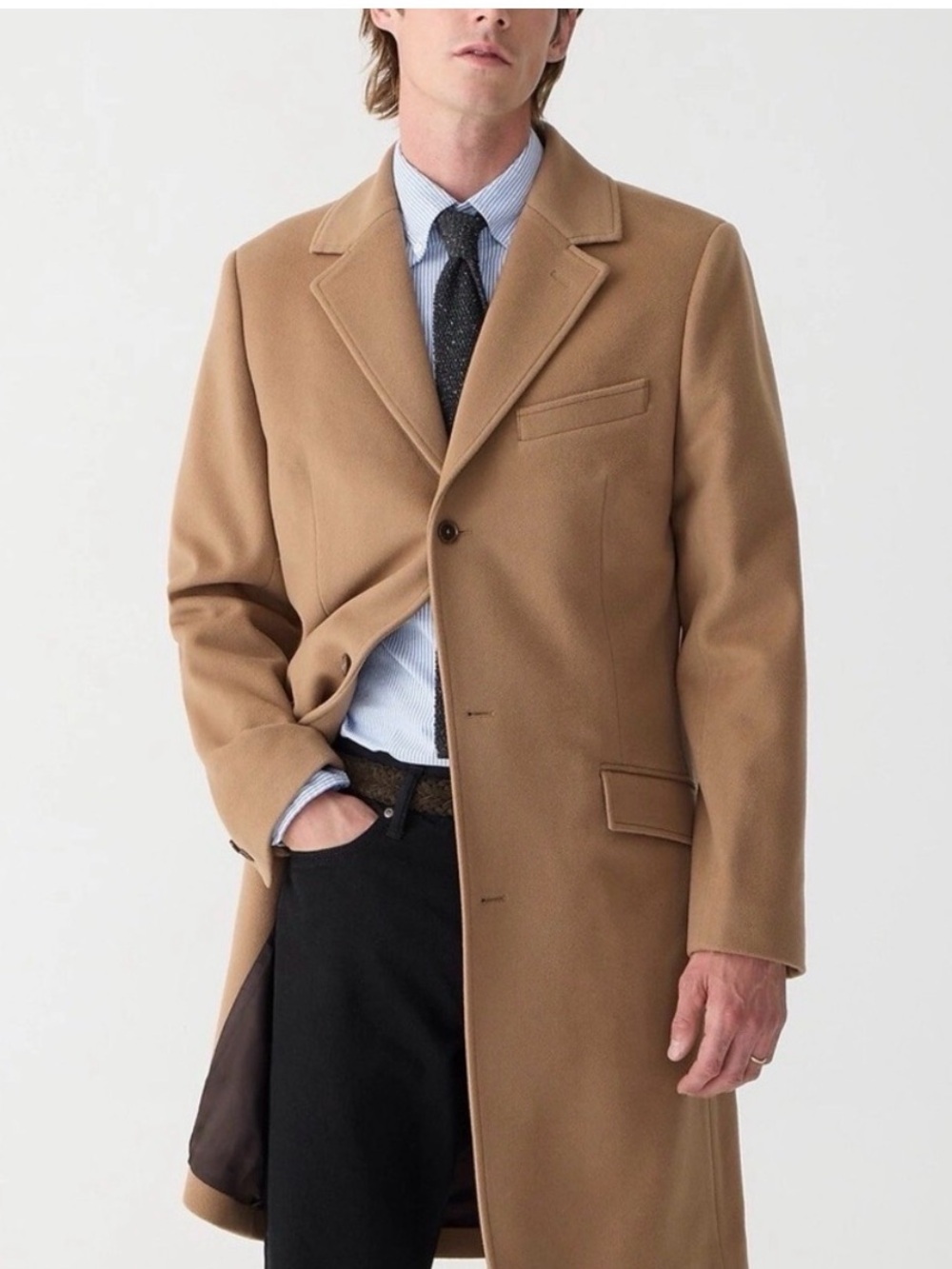 J. Crew Ludlow Camel Wool Blend Single-Breasted Overcoat Size 36R